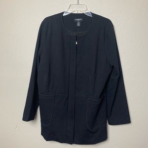 Liz Claiborne Career black coat jacket XL petite